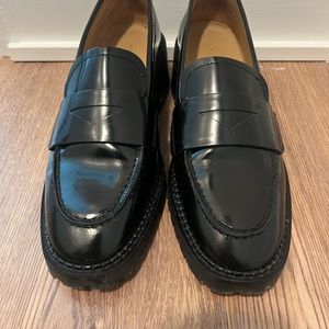& Other Stories Heeled Leather Penny Loafers